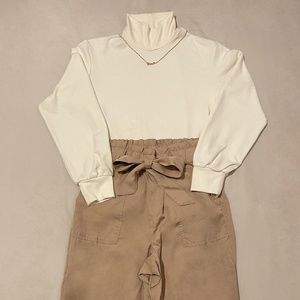 UNIQLO Cream turtleneck knitted top & Straight leg pants(YOU CAN BUY SEPARATELY)